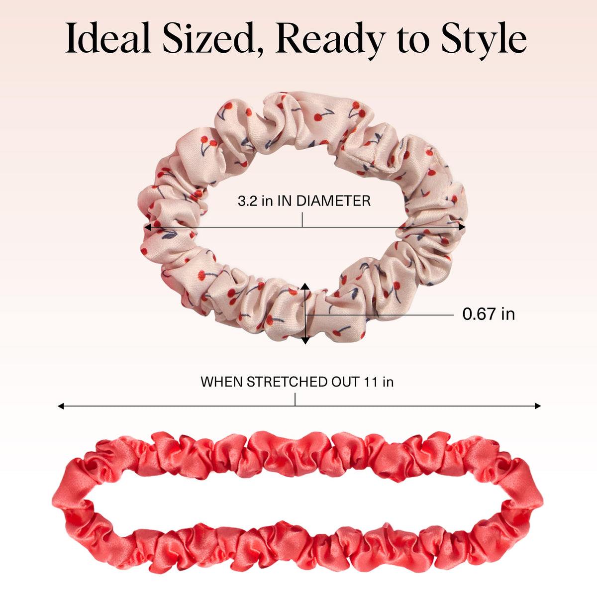 Kitsch scrunchie used in a bun demonstrating lightweight, low-bulk benefit