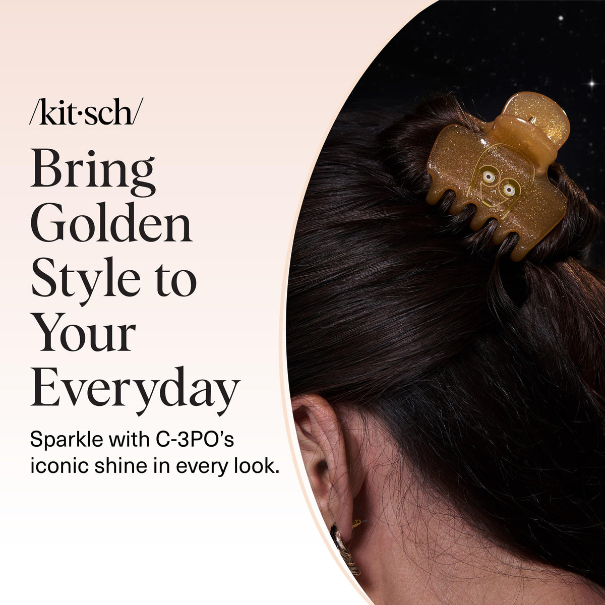 Kitsch C-3PO in a beach setting among accessories showing durable, lightweight packing