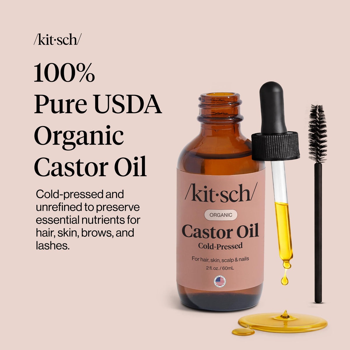 Kitsch amber glass bottle close-up protecting oil and preserving potency