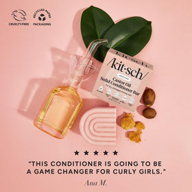Kitsch ingredient label close-up emphasizing vegan clean-beauty formula