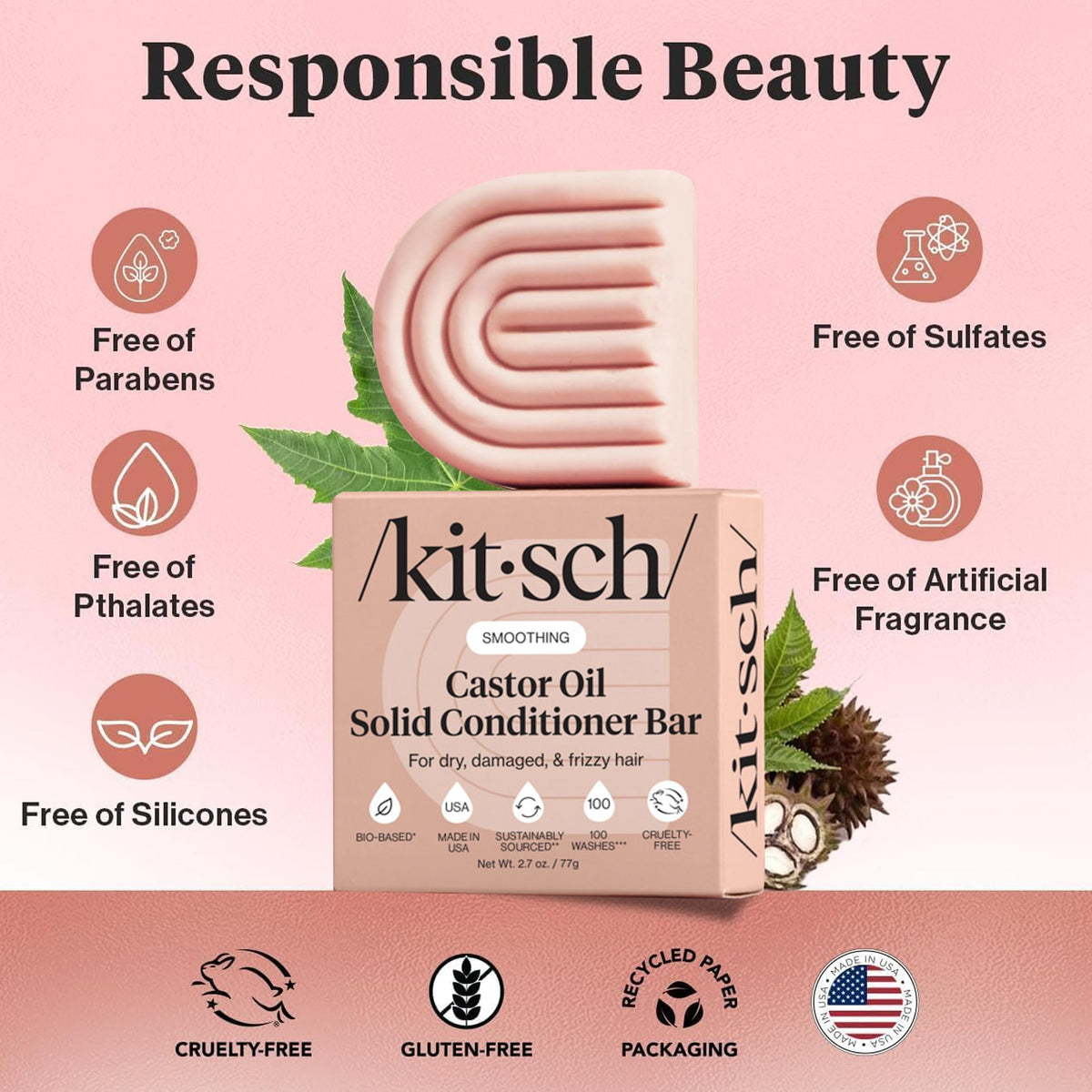 Kitsch bar creating lather on wet hands showing efficient conditioning