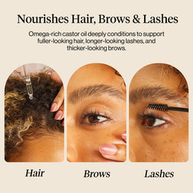 Kitsch castor oil on a spoolie for precise brow and lash application