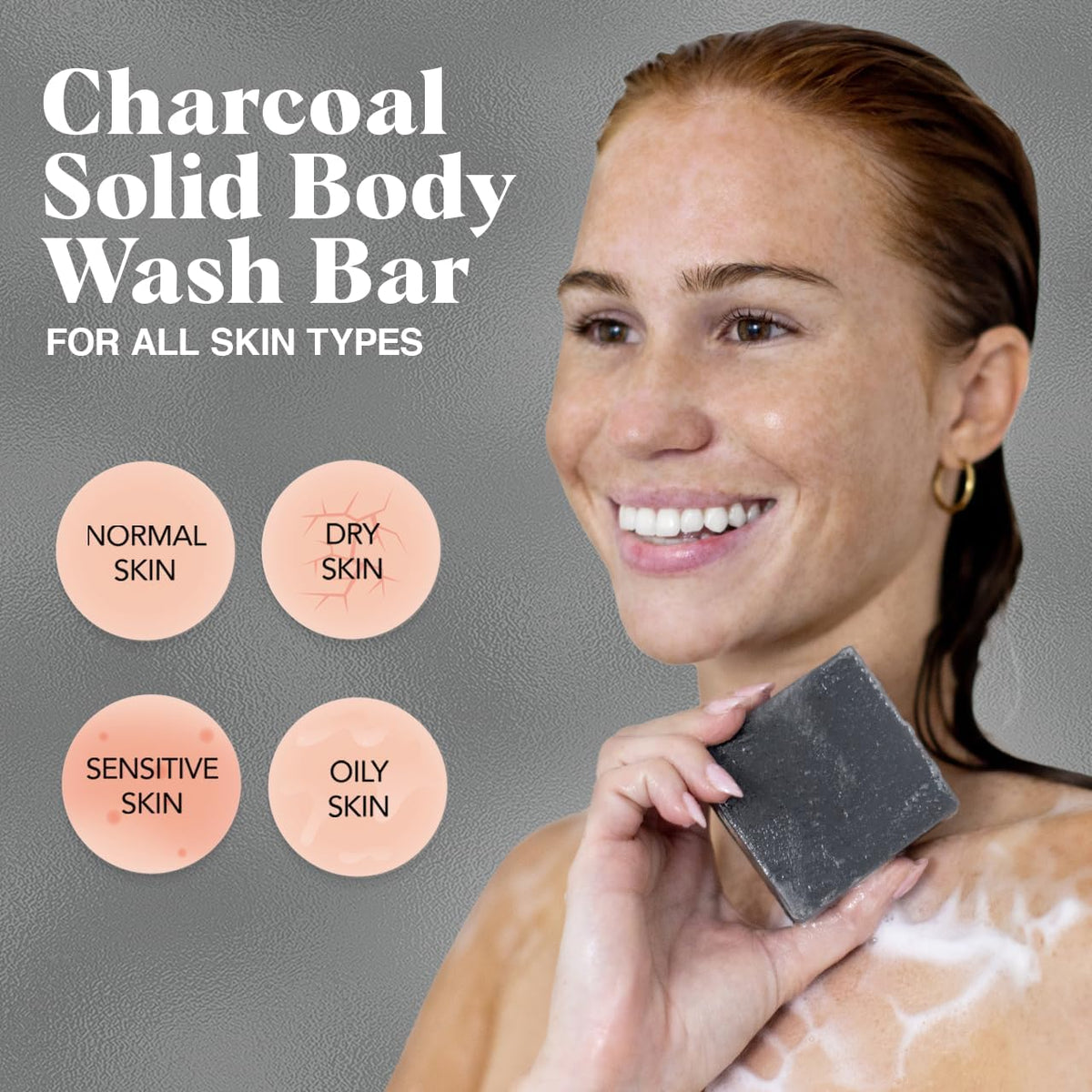 Kitsch charcoal bar in shower setting demonstrating convenient use
