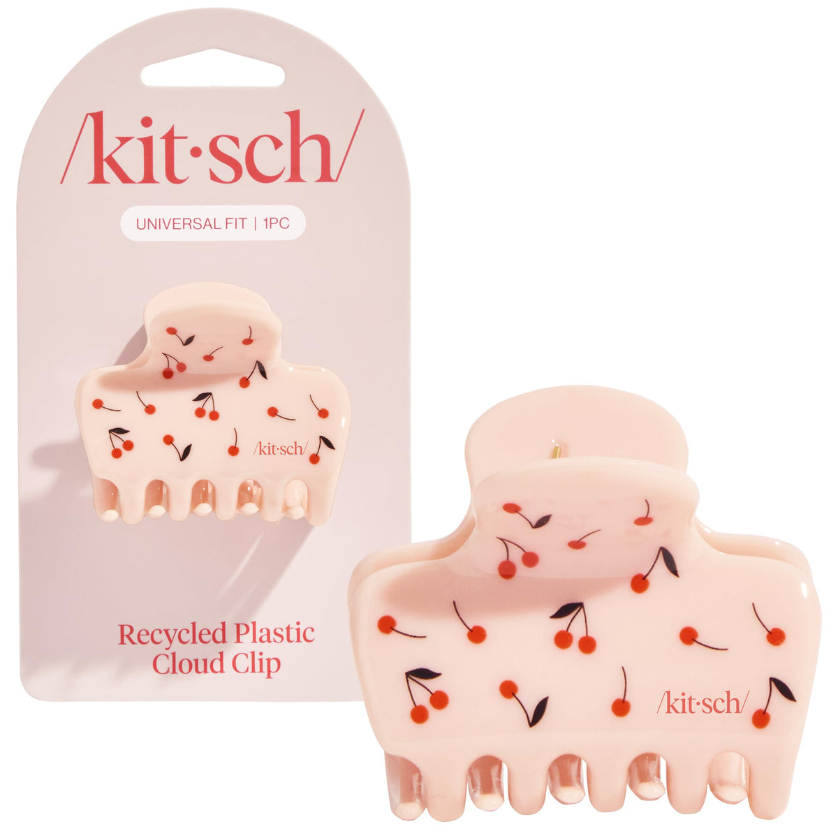 Kitsch cherry clip front view showing print and secure hold