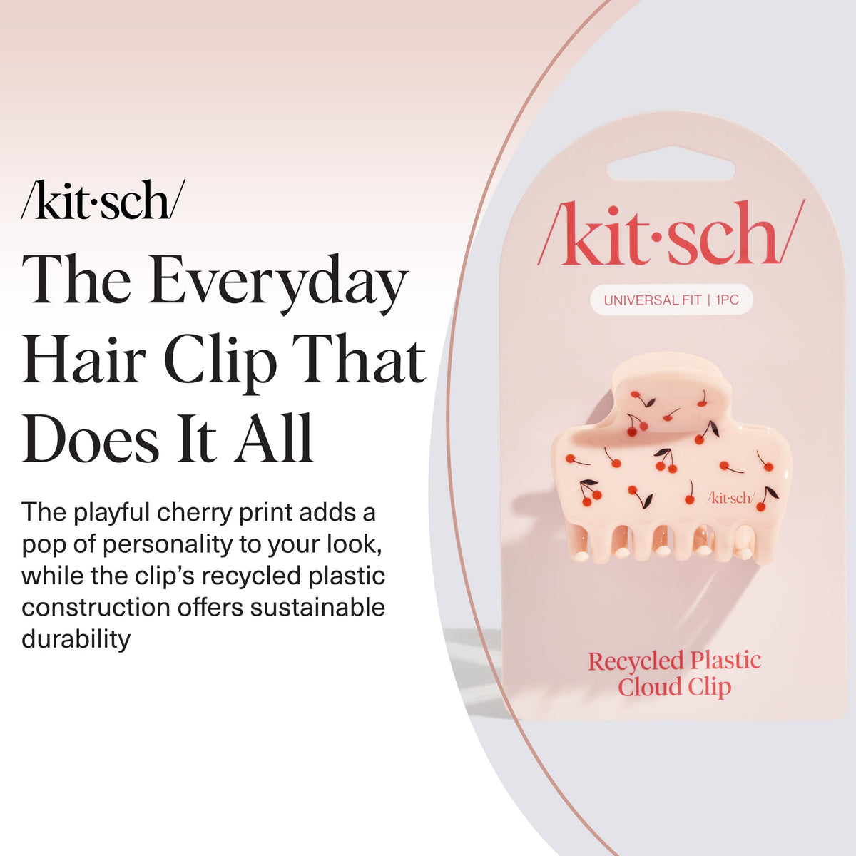 Kitsch cherry clip side profile highlighting curved shape and comfort