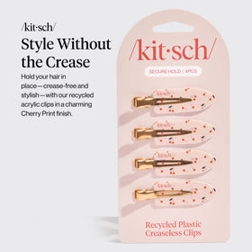 Kitsch close-up of cherry pattern highlighting recycled acrylic and style