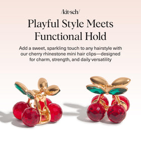 Kitsch cherry close-up of rhinestones adding polished sparkle