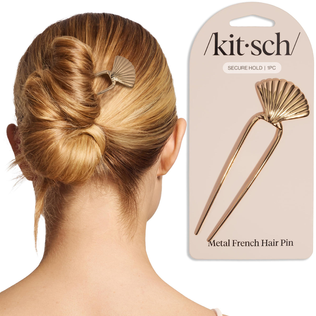 Kitsch clam shell front view showing elegant design and secure hold
