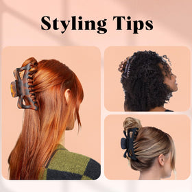 kitsch clip securing a high ponytail for quick all-day styling