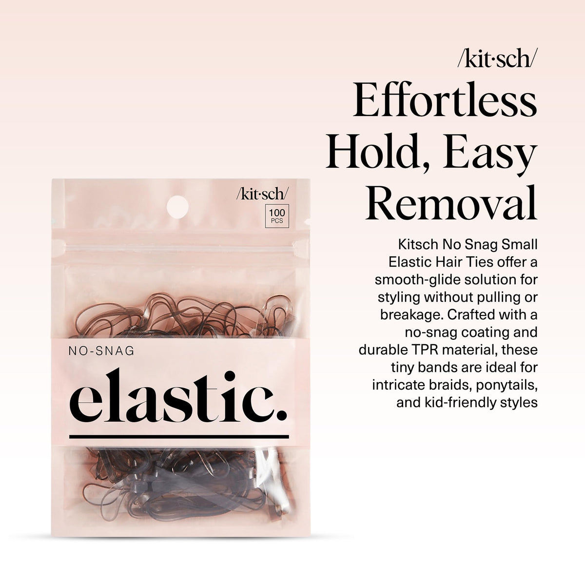Kitsch closeup of coated elastic texture showcasing smooth removal