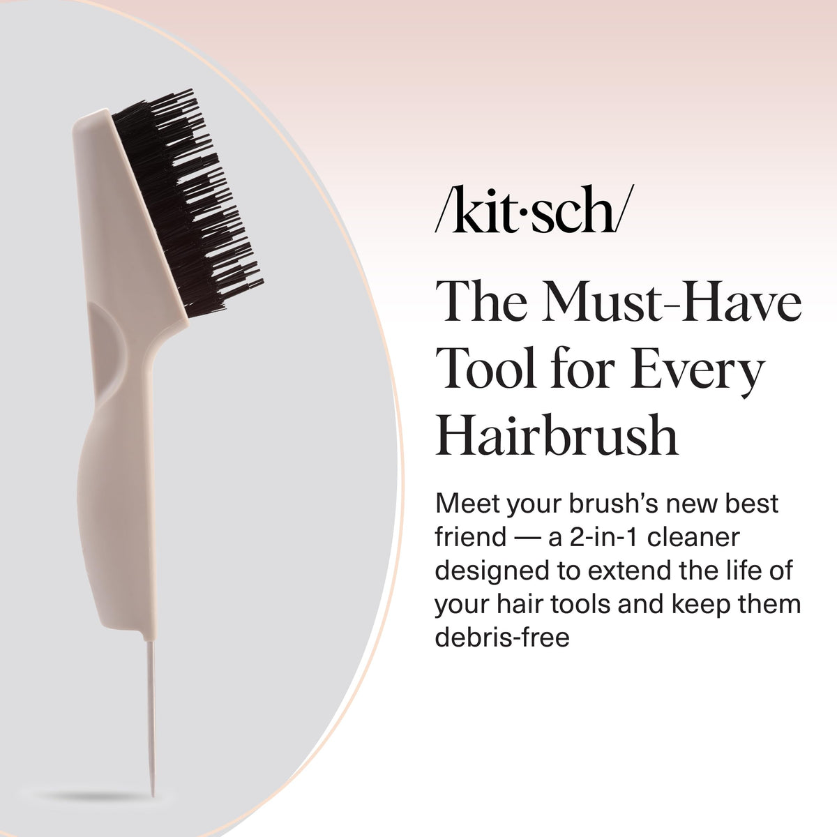 Kitsch stainless steel pick close-up removing trapped hair precisely