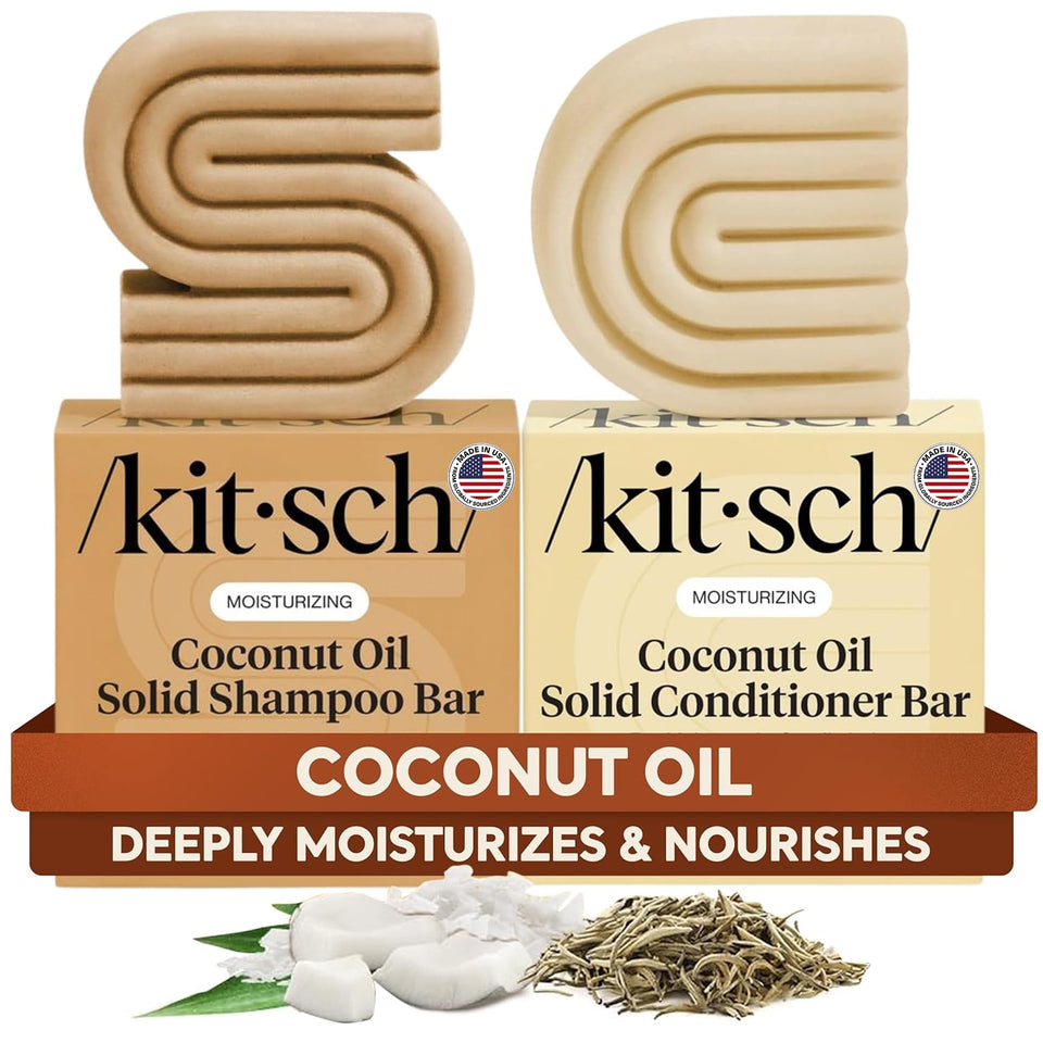 Kitsch front packaging showing both coconut oil bars and eco-friendly box benefit convenience