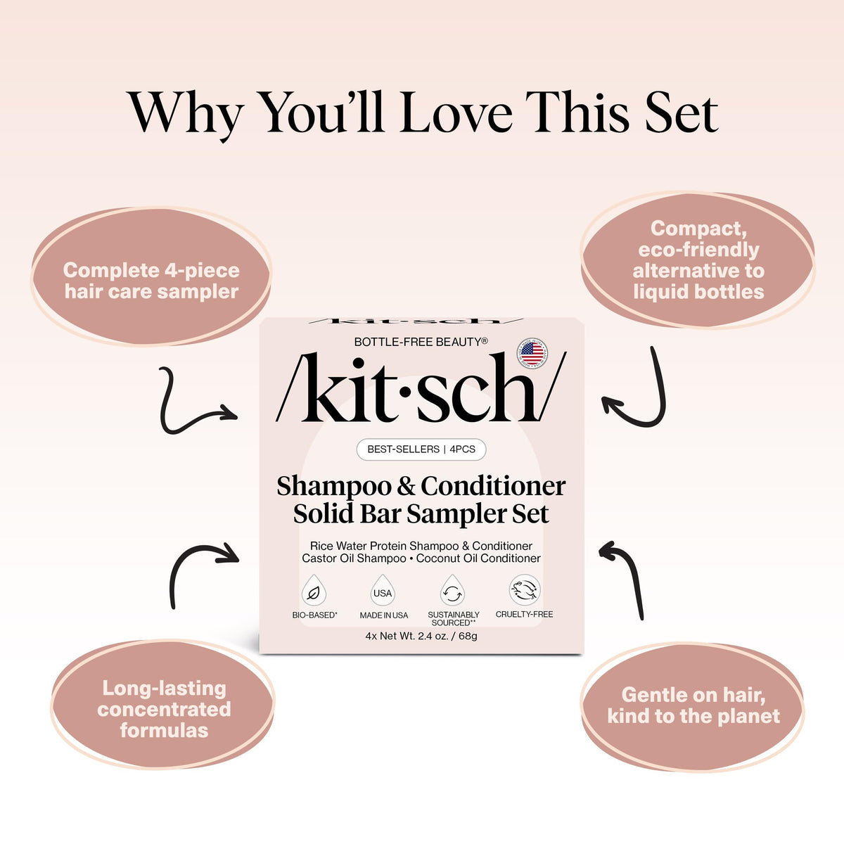 Kitsch coconut oil conditioner bar showing creamy texture for hydrated hair