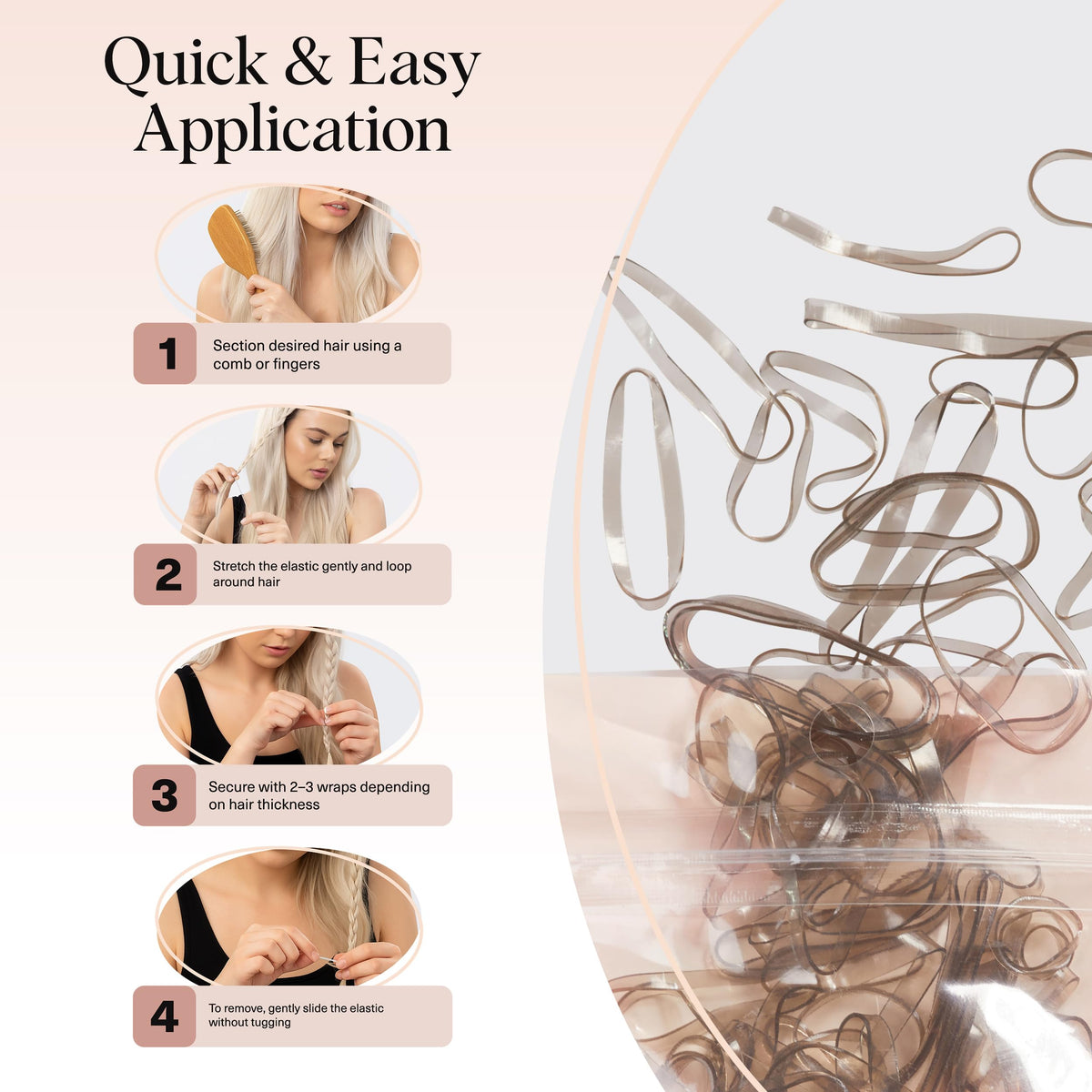 Kitsch color selection laid out to show natural brown shade benefit