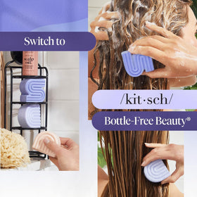 Kitsch conditioner bar being applied to ends to detangle and add resilience