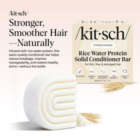 Kitsch close-up of conditioner bar texture highlighting creamy conditioning formula