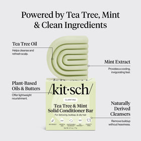 Kitsch conditioner bar held in hand to show compact travel size