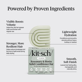 Kitsch conditioner bar held in hand showing size and travel-friendly convenience