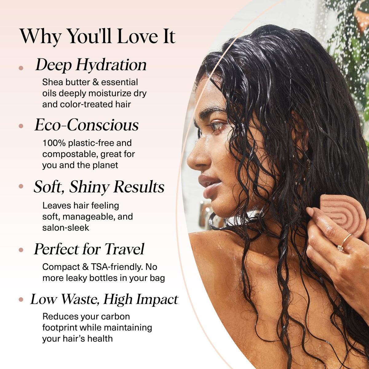 Kitsch conditioner bar in hand demonstrating travel-friendly convenience