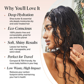Kitsch conditioner bar in hand demonstrating travel-friendly convenience