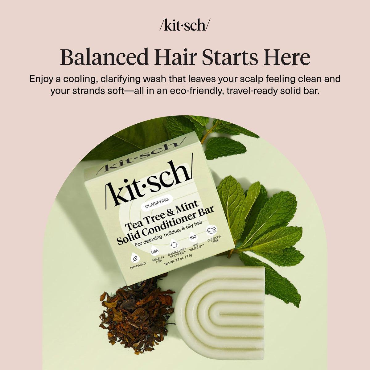 Kitsch conditioner bar producing creamy lather to illustrate easy application