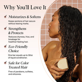 Kitsch conditioner bar texture close-up showcasing creamy moisturizing finish