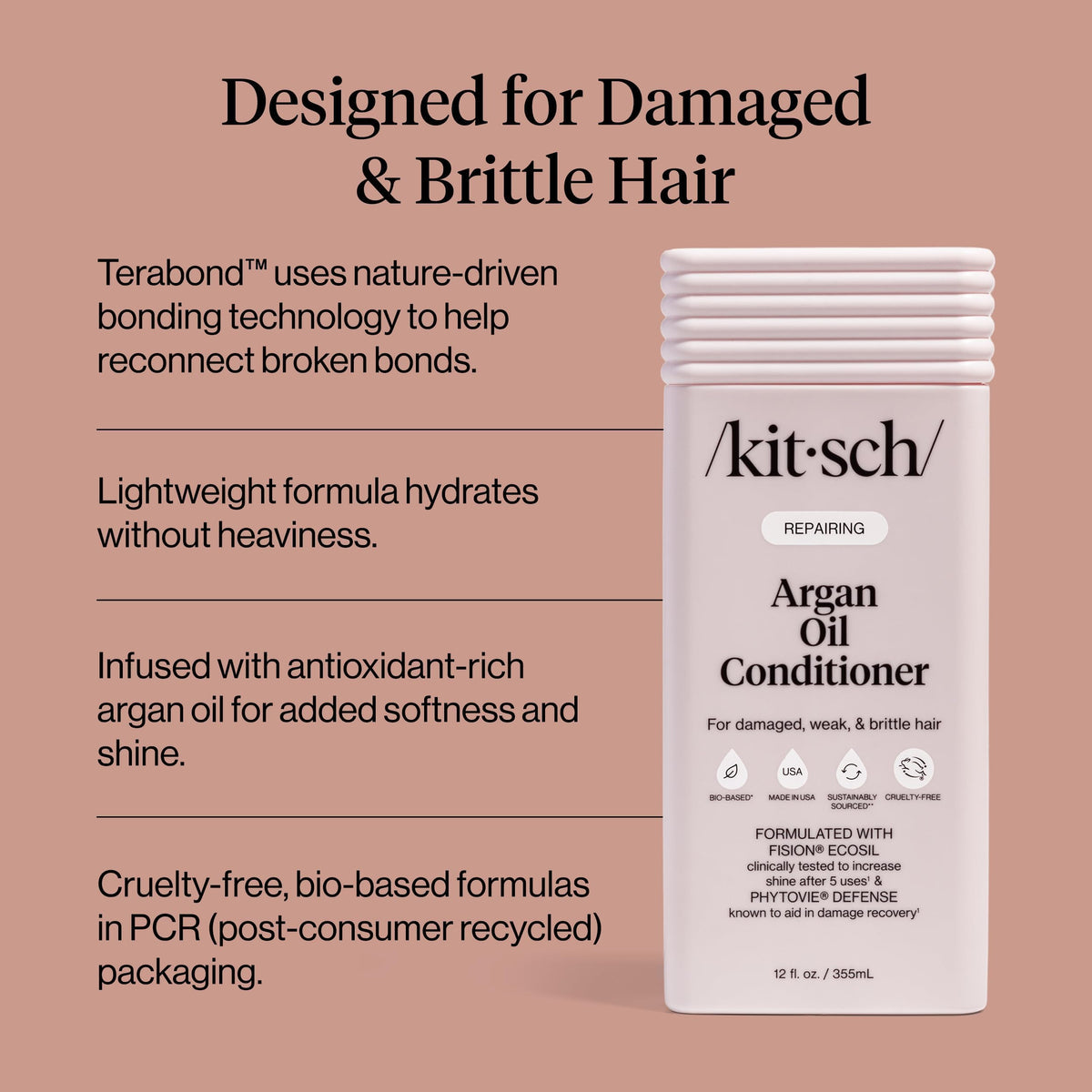 Kitsch conditioner in hand demonstrating creamy lightweight texture