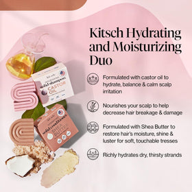 Kitsch conditioner bar smoothing wet hair strands to show detangling and softness