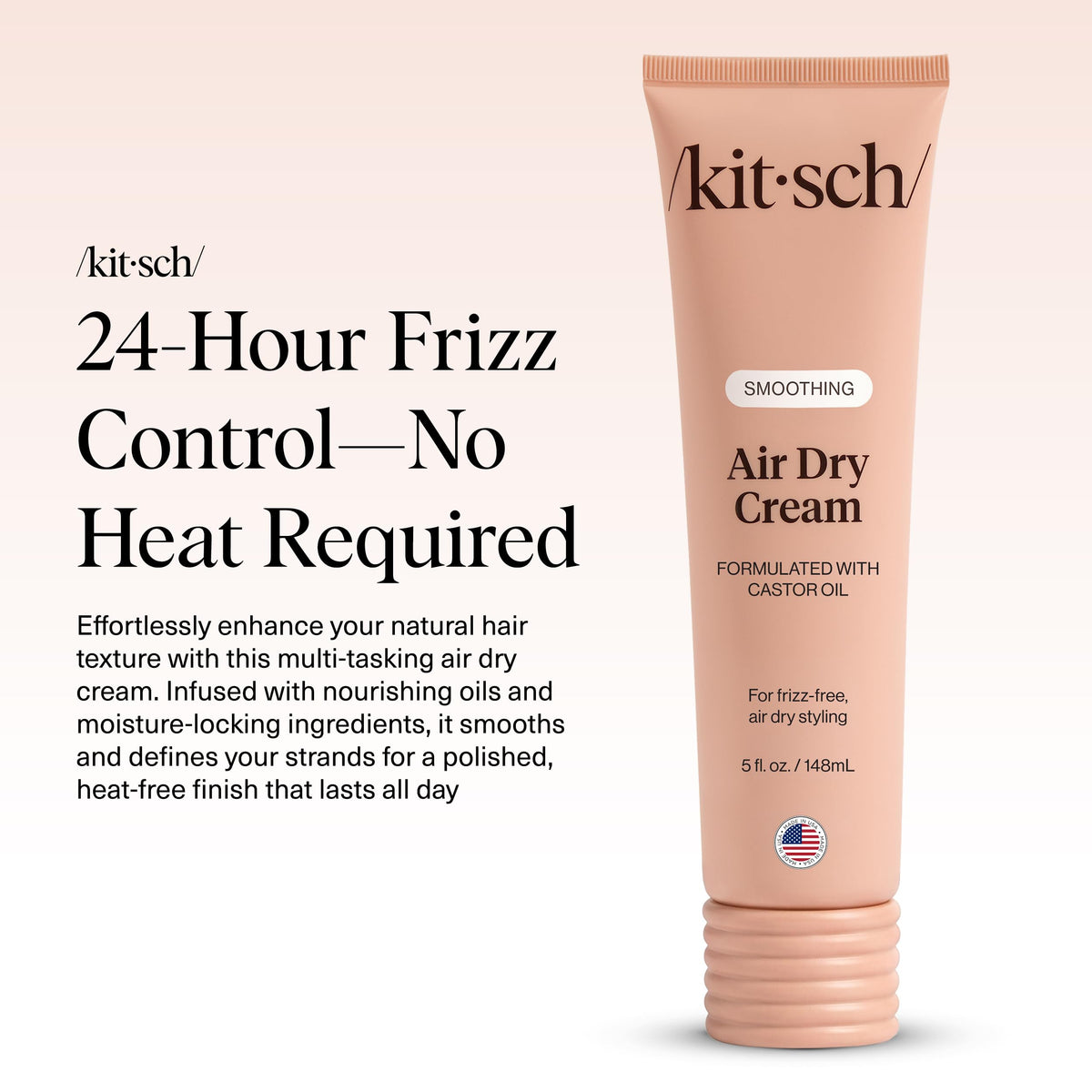 Kitsch cream texture close-up highlighting smooth, lightweight formula benefit