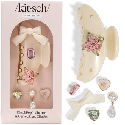 Kitsch curved claw clip front view shows elegant shape and reliable hold