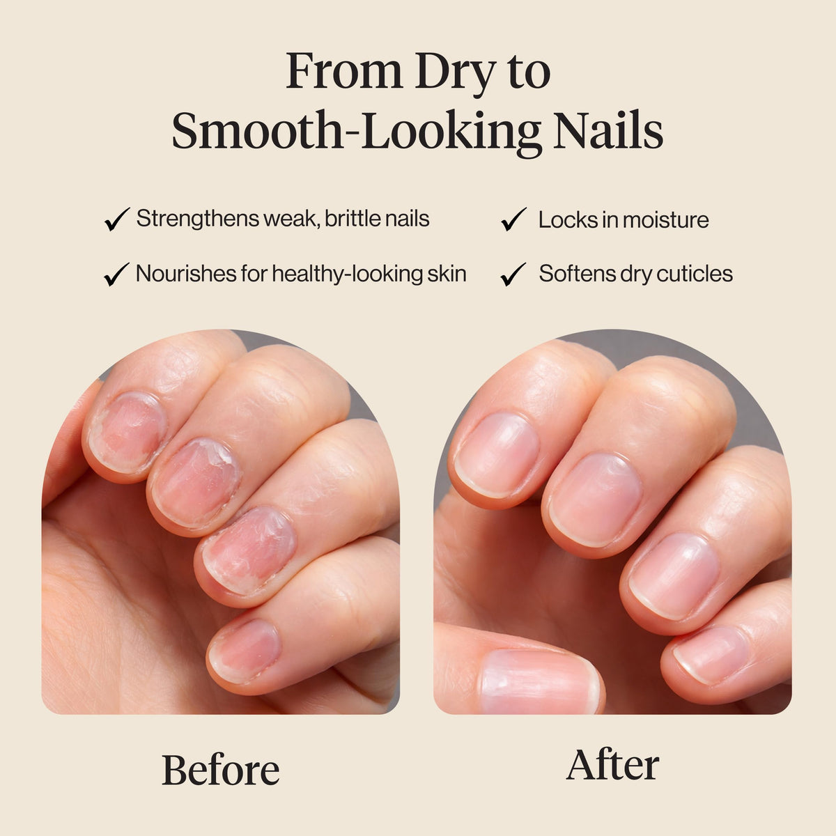 Kitsch applying oil to cuticle demonstrating targeted hydration and control