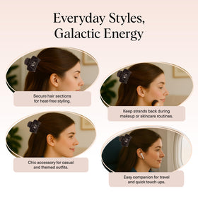 Kitsch Darth Vader on beach hair showing wind-resistant, travel-ready hold