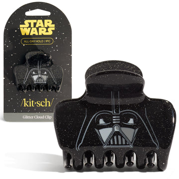 Kitsch Darth Vader front view showing clip and glitter finish for bold styling