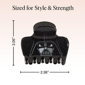 Kitsch Darth Vader clipped in hair demonstrating secure updo for all-day wear