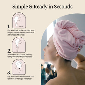 Kitsch towel beside cotton towel showing faster drying and less bulk benefit