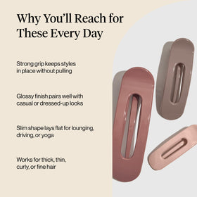 Kitsch medium flat claw clip close-up highlighting smooth edges and comfort