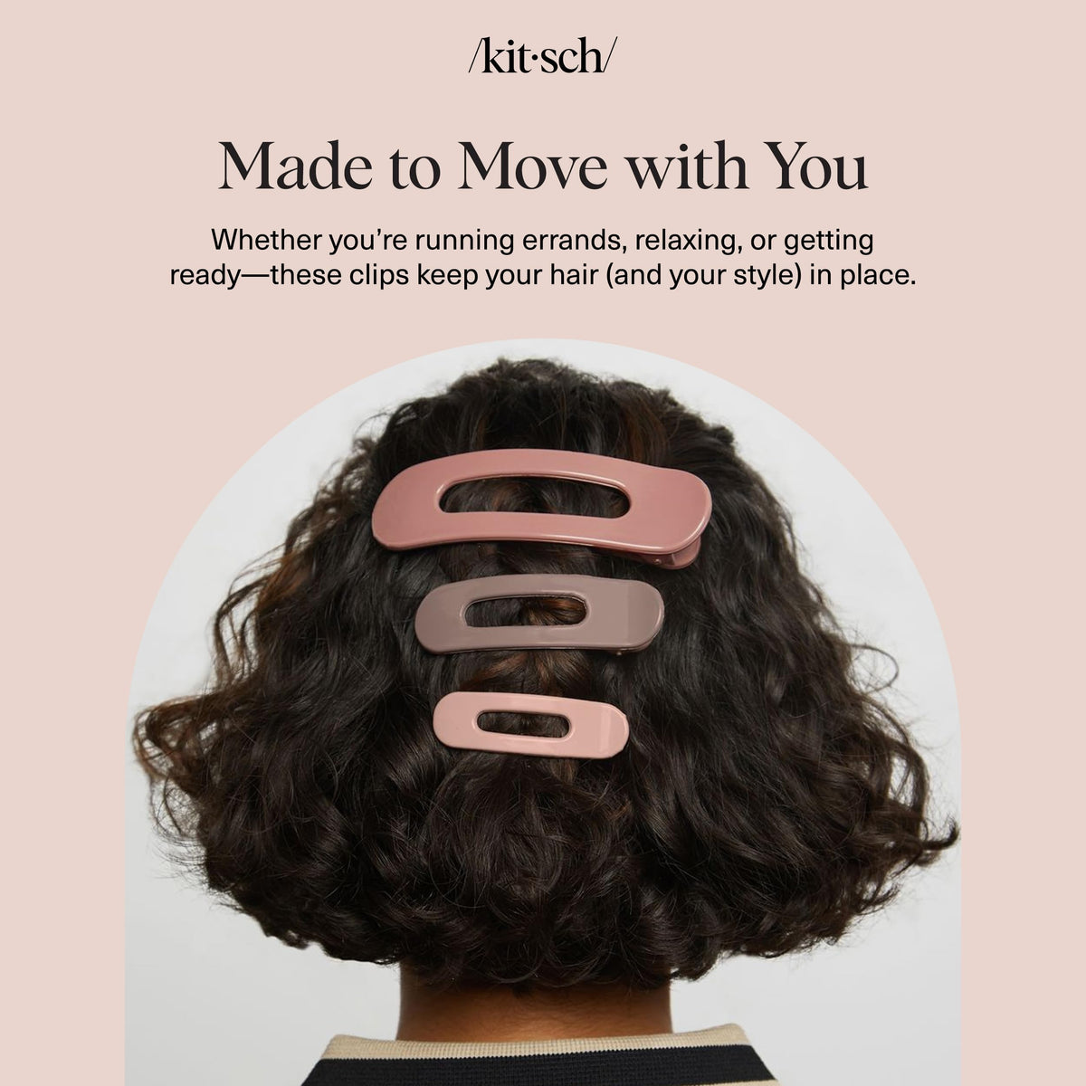 Kitsch clip held in hand showing size comparison and easy, one-handed use