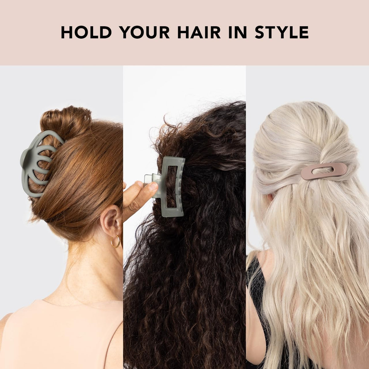 Kitsch flat lay clip profile showing low-profile hold for bangs