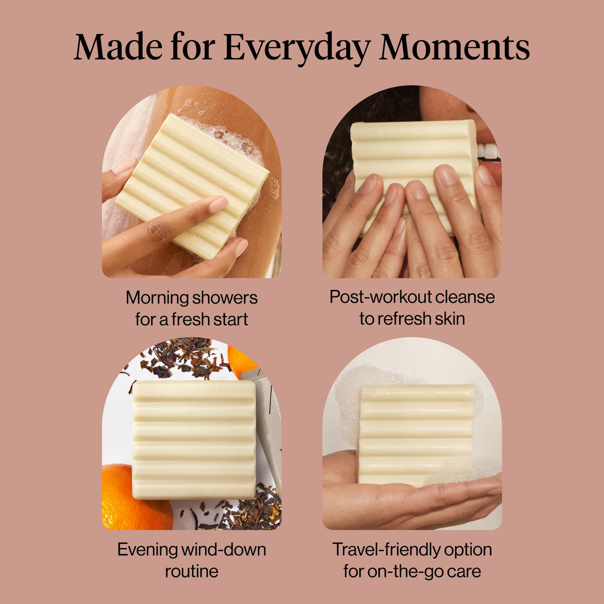 Kitsch foam applied to face demonstrating gentle cleanse and comfort