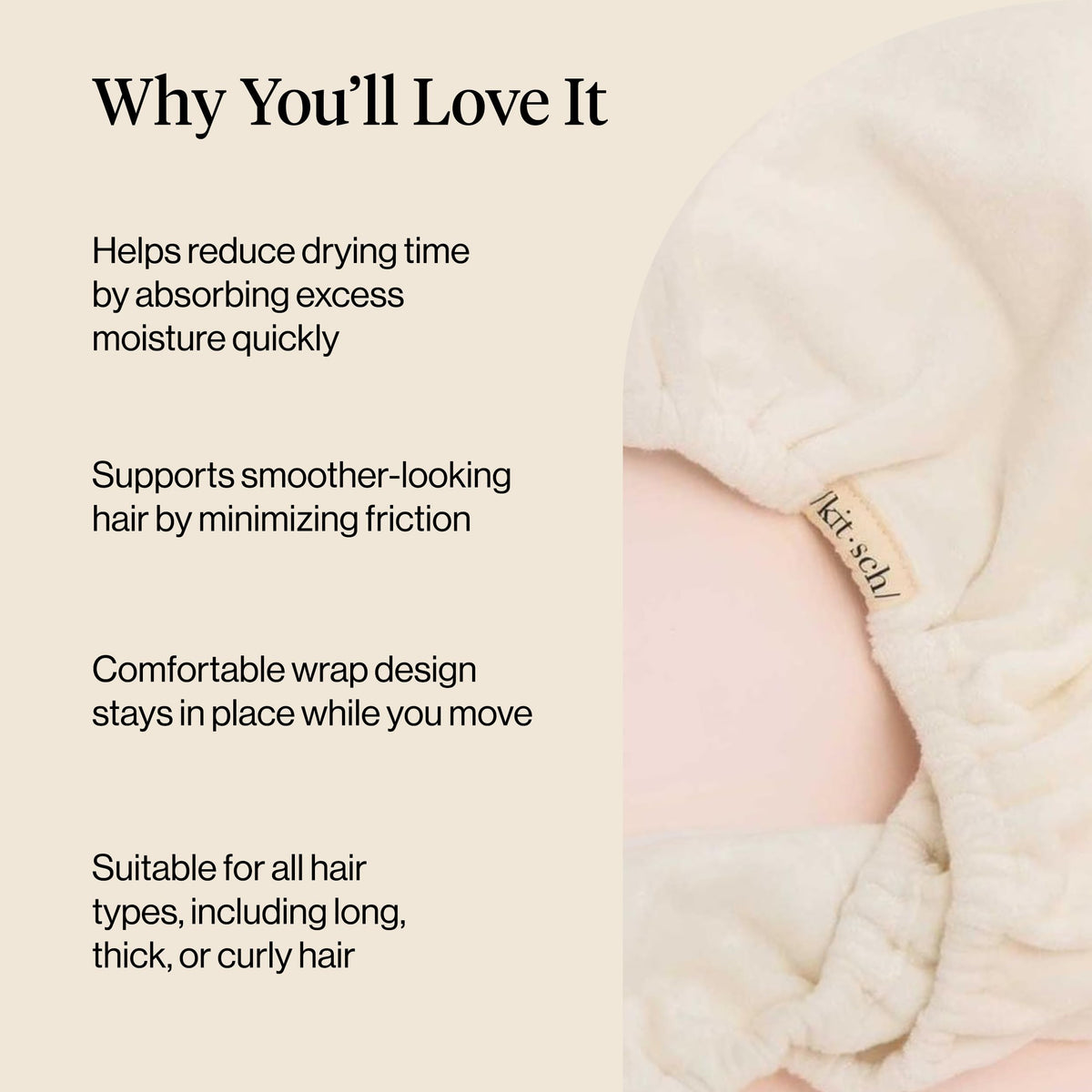 Kitsch folded towel wrap packed in a bag showing travel-friendly lightweight benefit