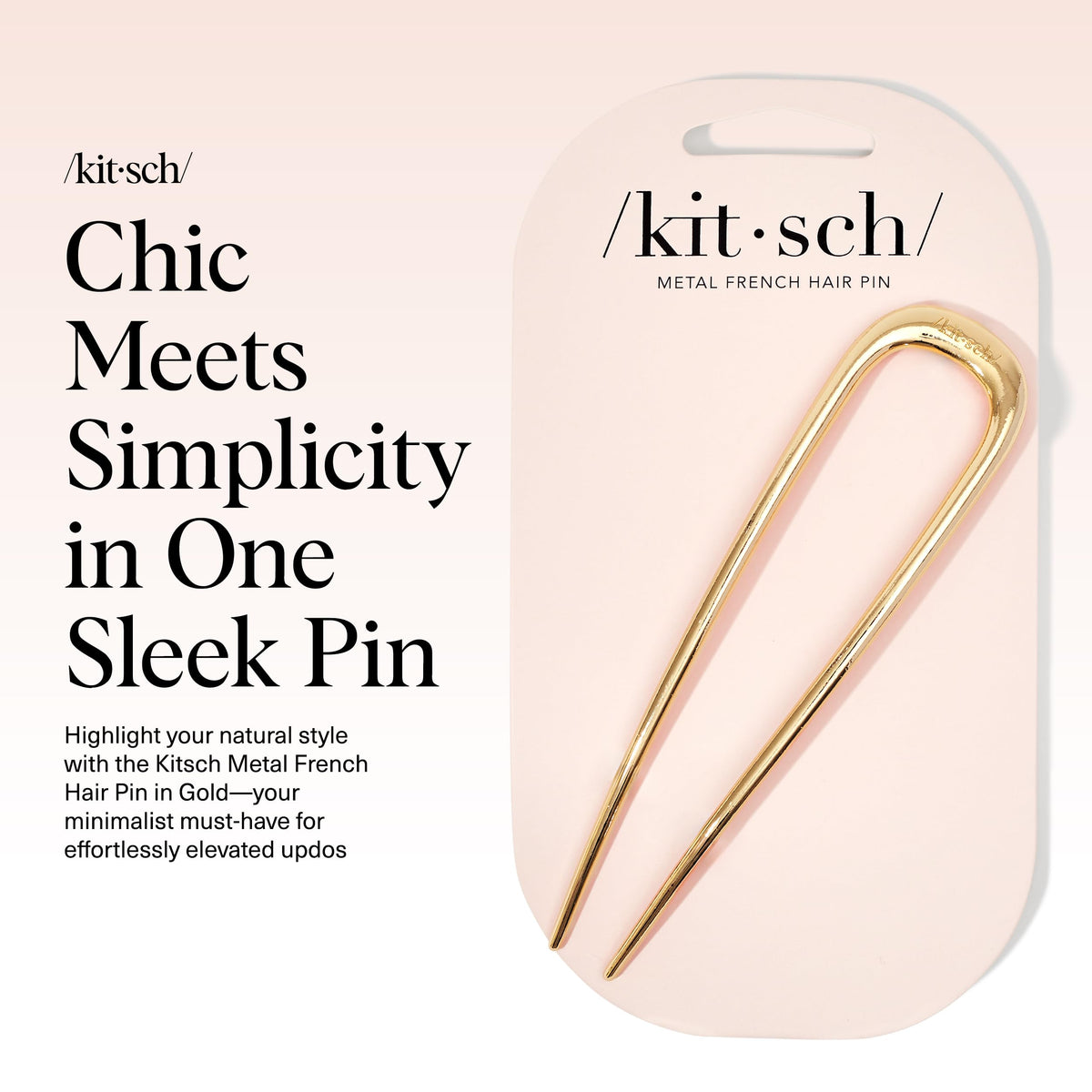 Kitsch close-up detail of hair pin prongs highlighting smooth anti-rust zinc-alloy surface