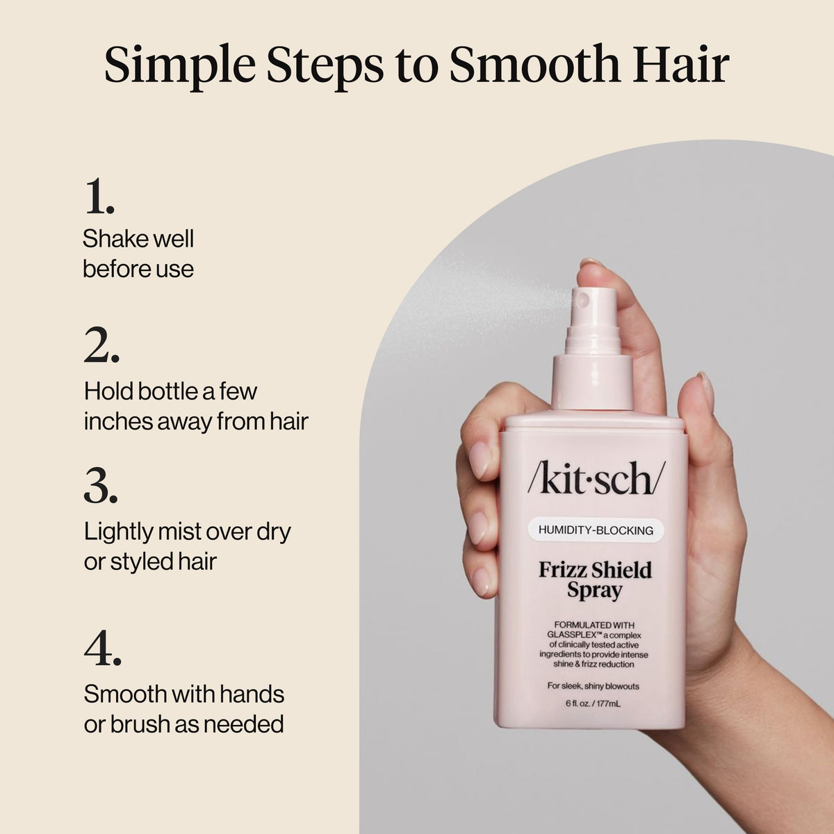 Kitsch before and after showing smoother, more polished hair results