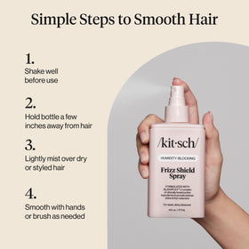 Kitsch before and after showing smoother, more polished hair results