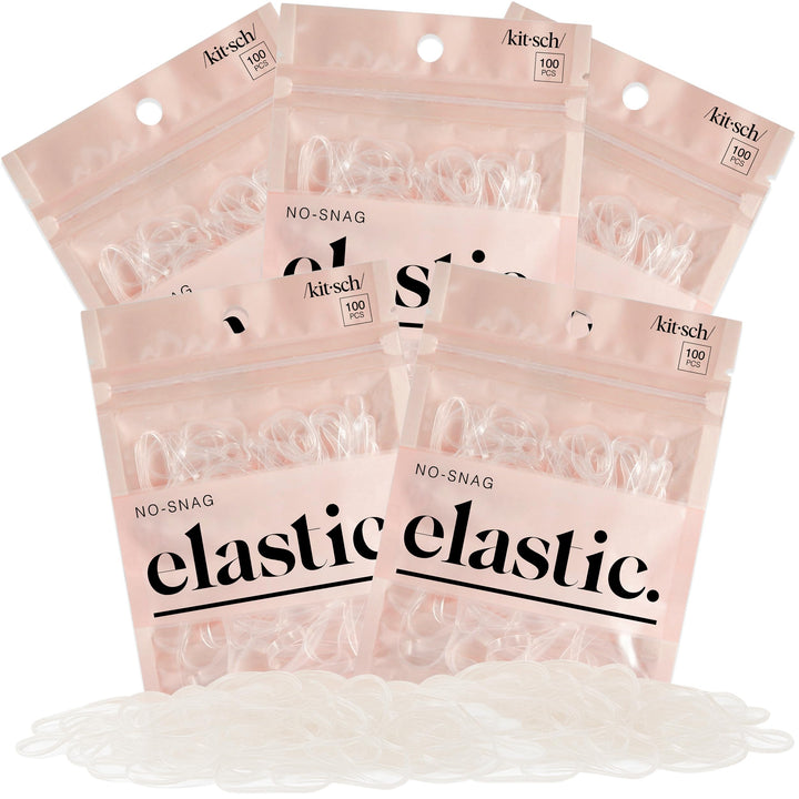 Kitsch front packaging showing clear elastics and quantity, convenient supply