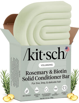 Kitsch front packaging showing compact conditioners and eco-friendly benefit