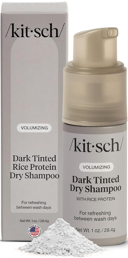 Kitsch front packaging showing dark tinted pump and compact travel size benefit