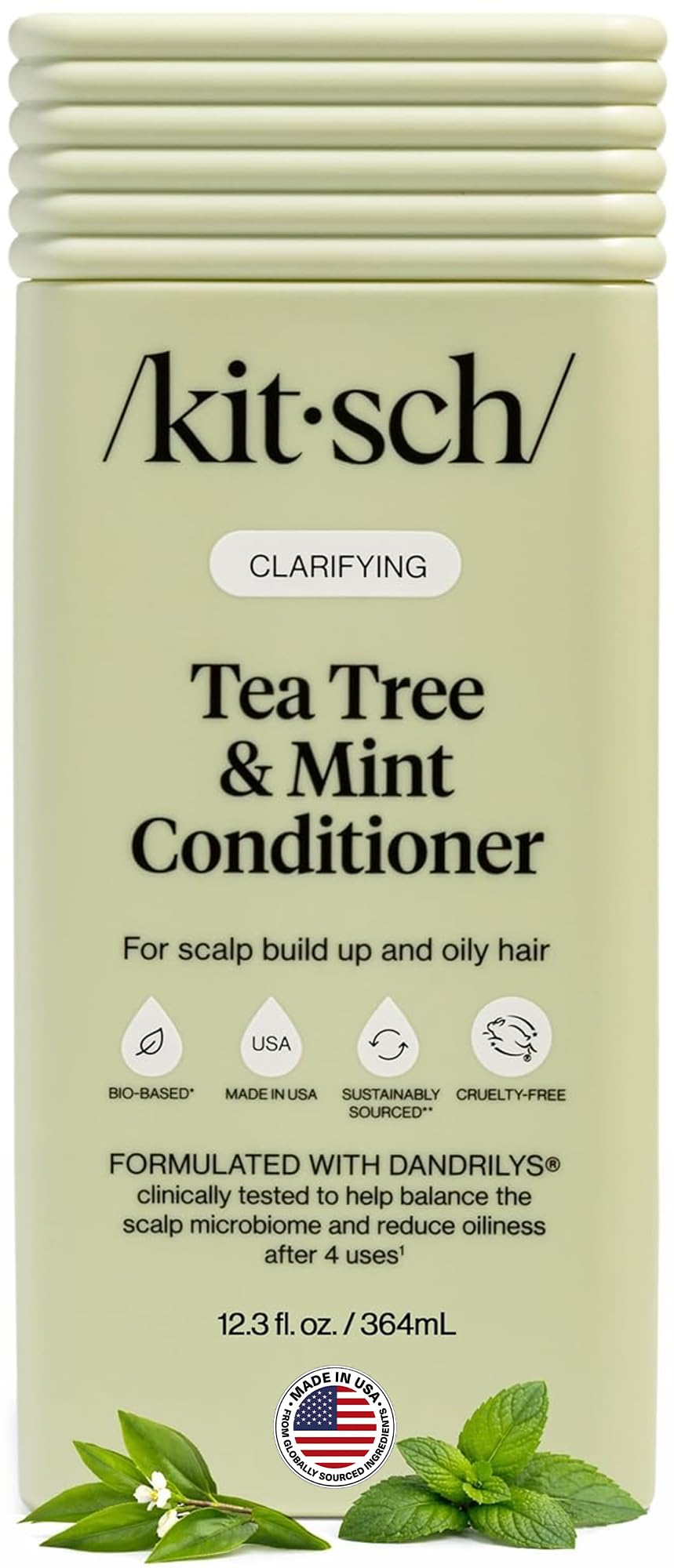 Kitsch front bottle showing tea tree conditioner and refreshing benefit
