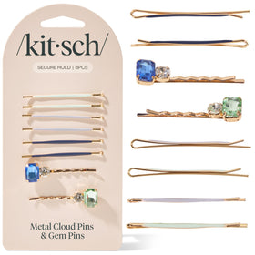 Kitsch gem bobby pins front packaging showing set and colors for gifting