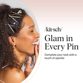 Kitsch bobby pins worn with dress in evening lifestyle for elegant accessorizing