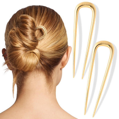 Kitsch gold front view showing elegant hair pins and polished finish for refined styling
